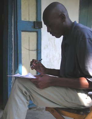 A member of COREA conducting an EarthSpark International needs assessment survey in December, 2008